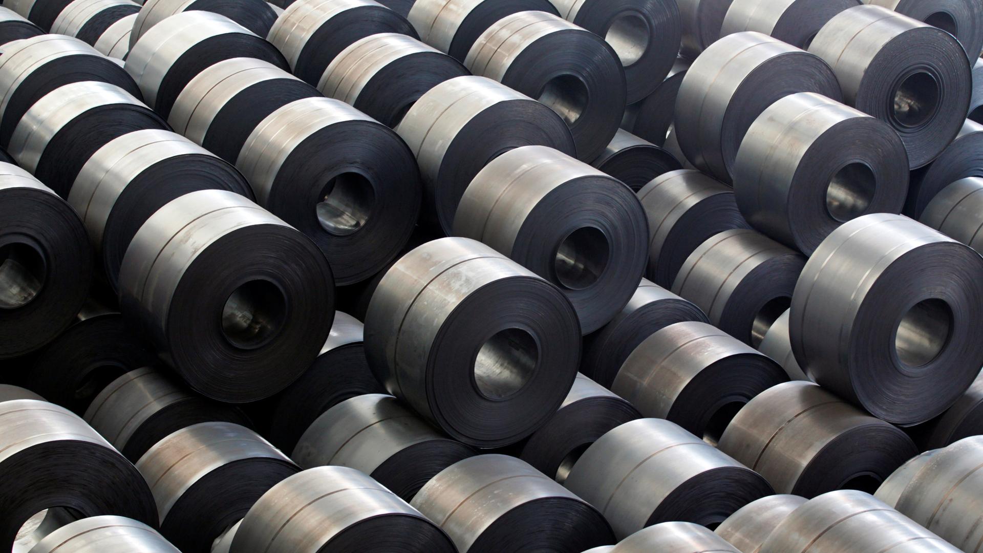 Stahlrollen, aufgenommen am 02.03.2018 in Dangjin (Südkorea)