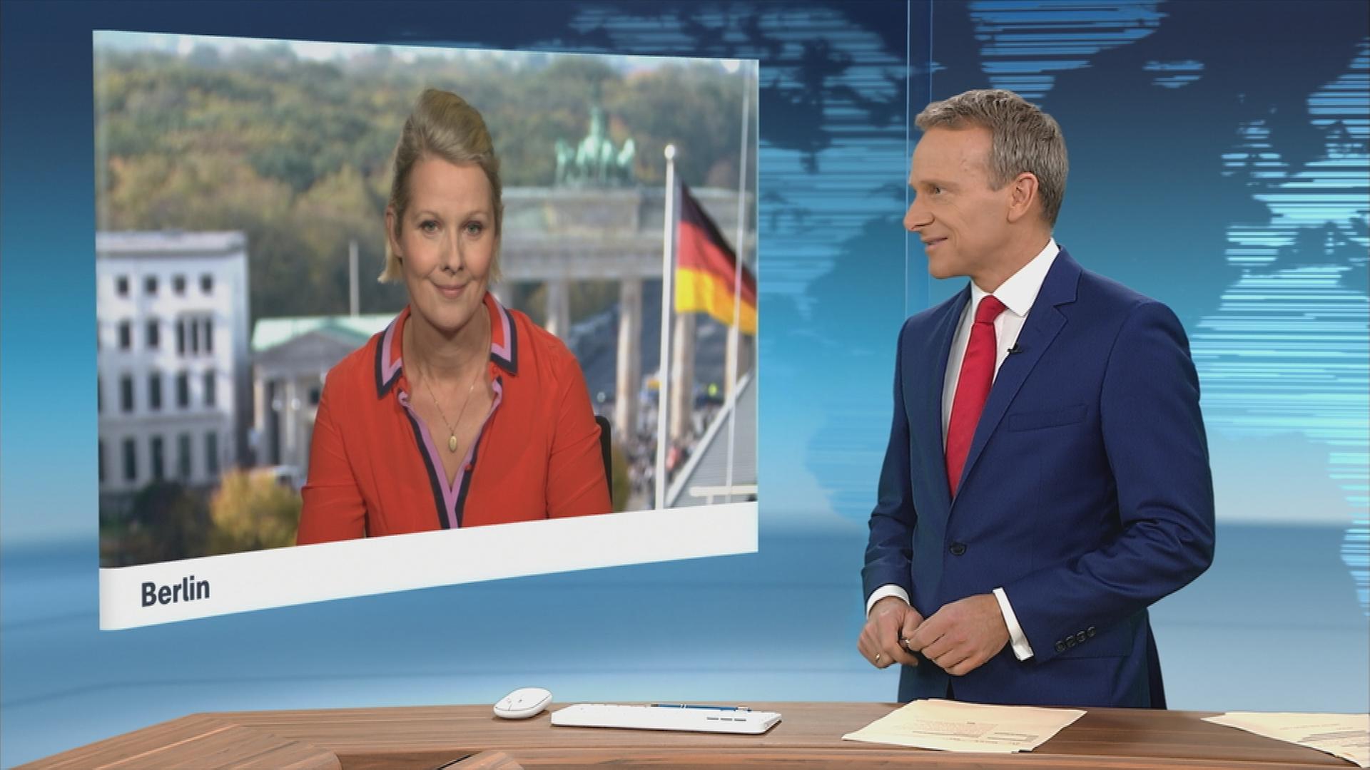 Nicole Diekmann in einer Schalte zum Sicherheitspaket der Ampel