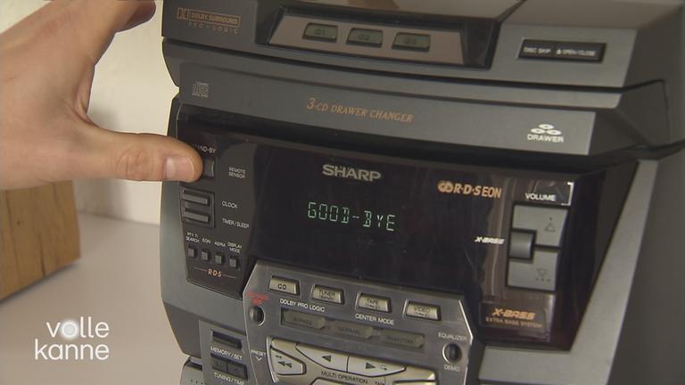 Musikanlage, die gerade ausgeschaltet wird