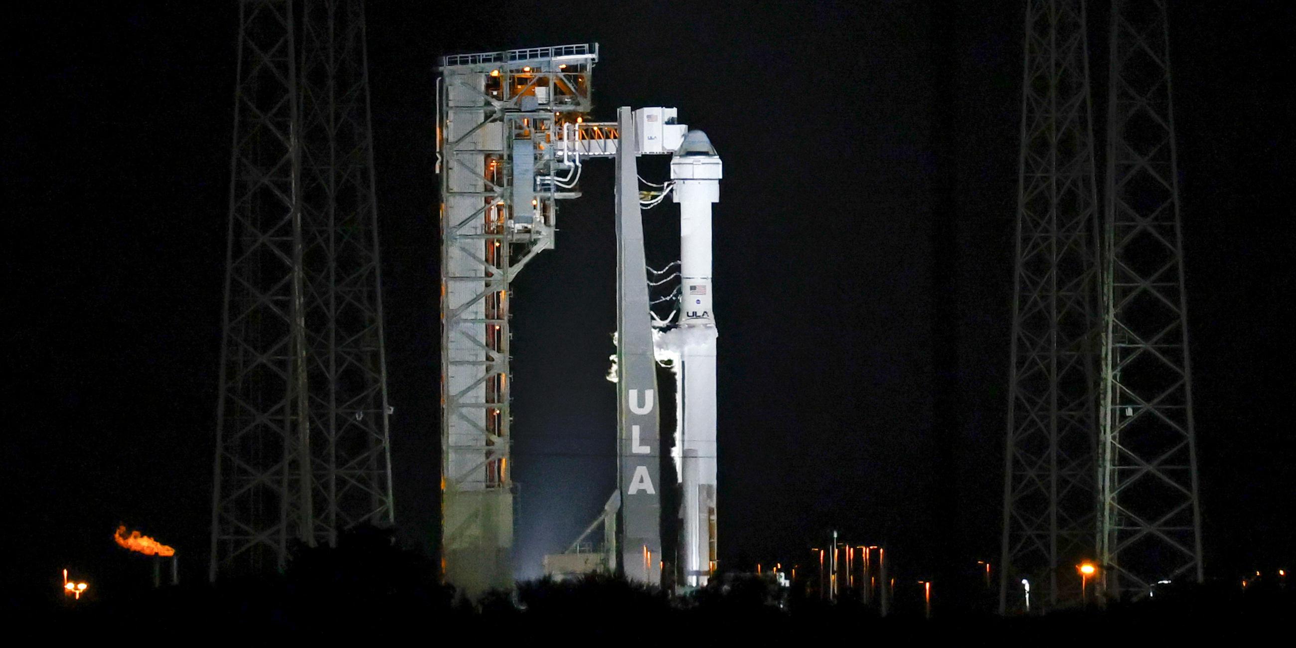 Boeings Starliner-Kapsel auf einer Atlas-V-Rakete, aufgenommen am 06.05 in Cape Canaveral (USA)