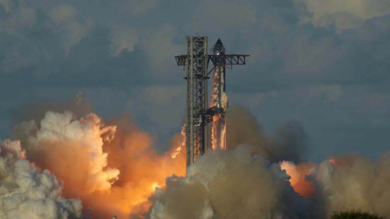 Das Starship von SpaceX während des Starts.