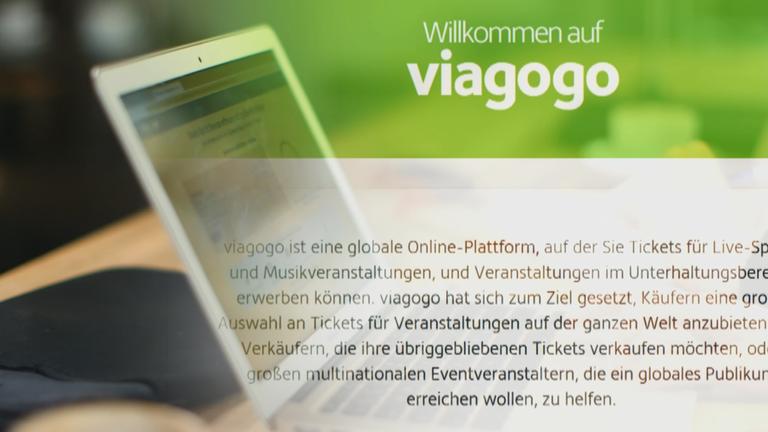 Startseite der Internetplattform Viagogo