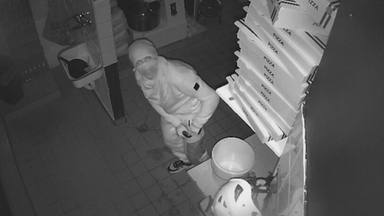 Ein Bild aus einer Überwachungskamera von einem mutmaßlichen Dieb