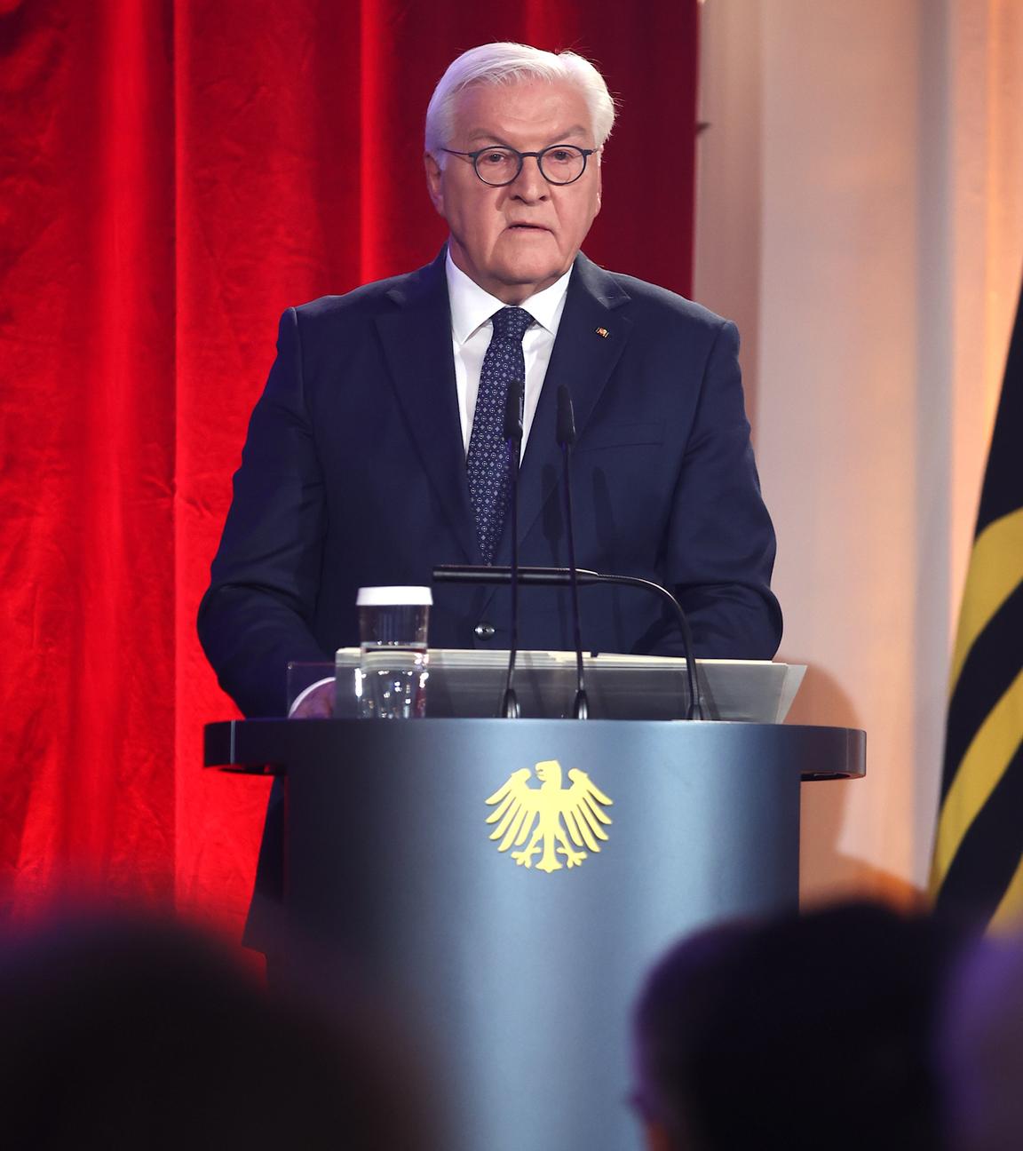 Bundespraesident Steinmeier bei seiner Ansprache zum 9. November im Berliner Schloss Bellevue