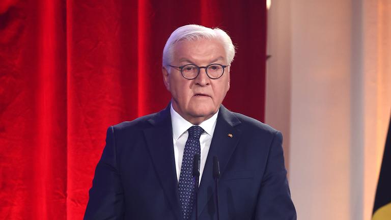 Bundespraesident Steinmeier bei seiner Ansprache zum 9. November im Berliner Schloss Bellevue