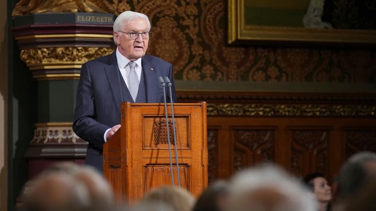 Der deutsche Bundespräsident Frank-Walter Steinmeier hält eine Rede im britischen Parlament.