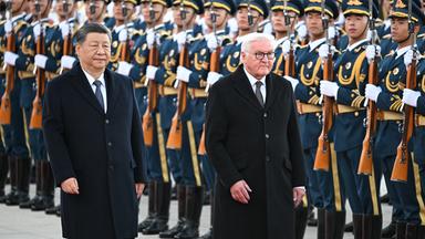 Bundespräsident Frank-Walter Steinmeier wird von Xi Jinping, Präsident von China, empfangen