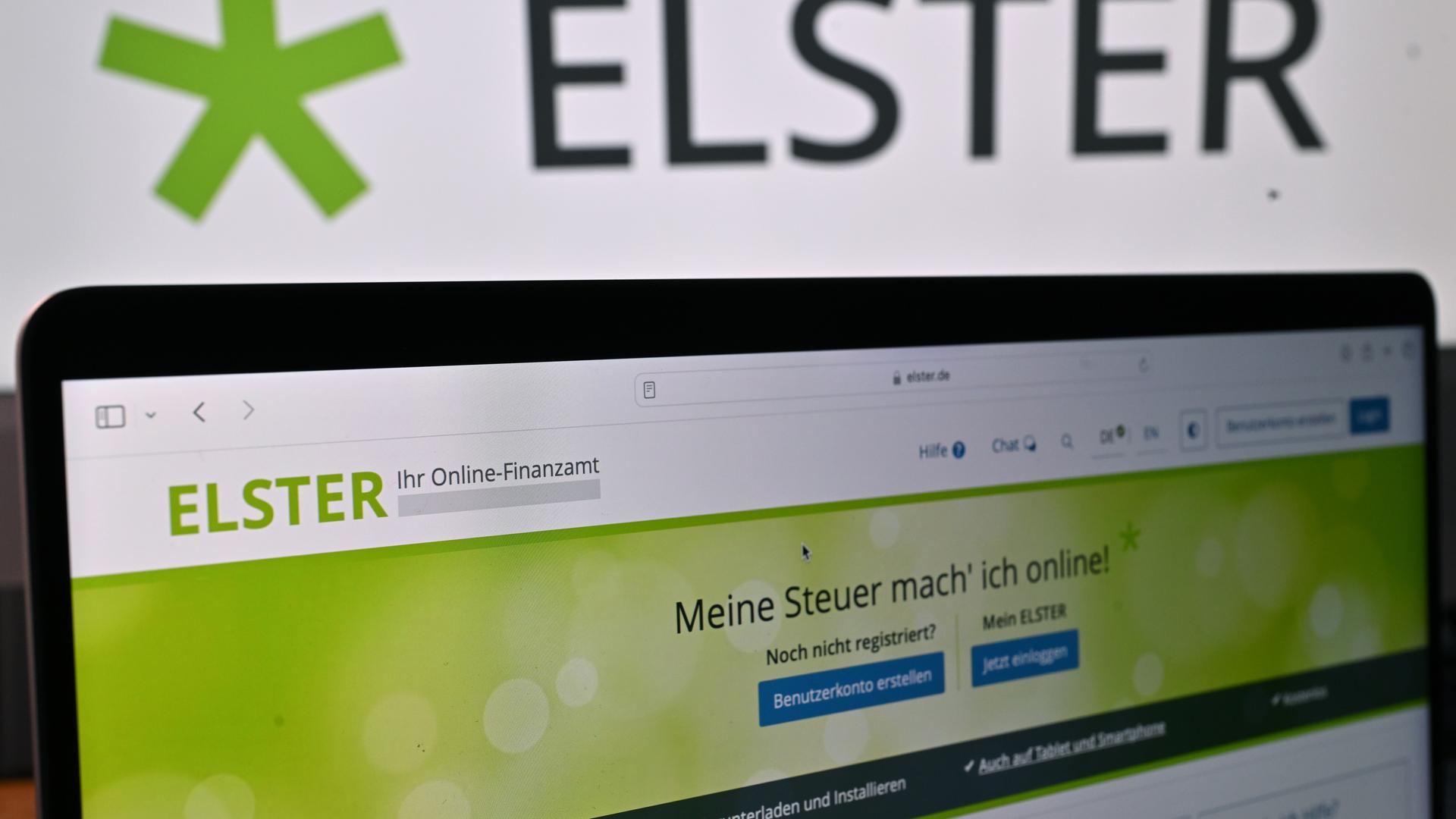 Bildschirm mit der Elektronischen Steuererklärung (Elster)