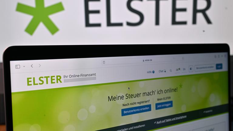 Bildschirm mit der Elektronischen Steuererklärung (Elster)