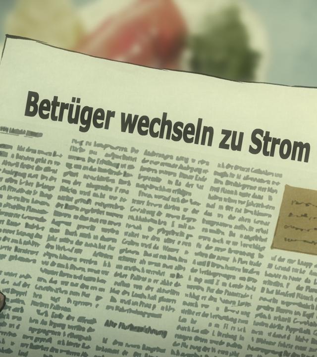 Zeitungsartikel mit Überschrift: Betrüger wechseln zu Strom und Gas