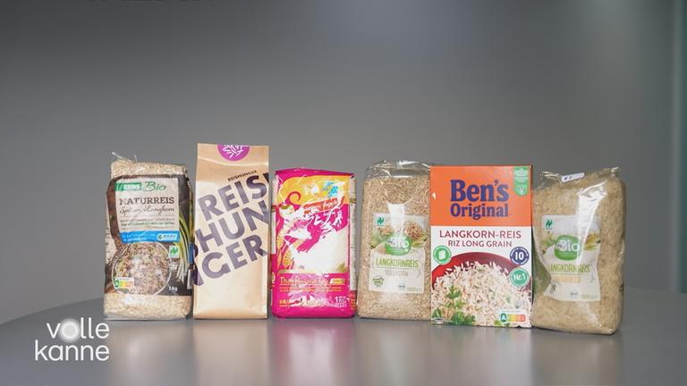 Verschiedene Reissorten im Bild.
