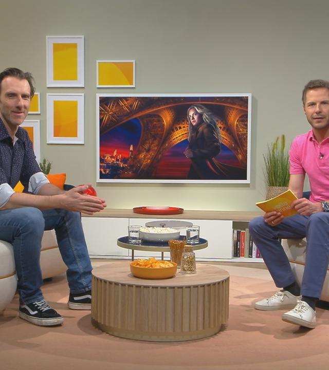 ZDF-Reporter Patrick Lipke und Moderator Florian Weiss sprechen im Volle-Kanne-Studio über neue Streaming-Highlights.