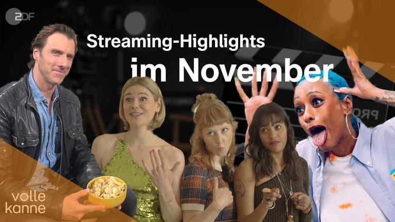 Bild mit Aufschrift Streaming-Highlights im November und verschiedenen Serien-Figuren sowie Reporter Patrick Lipke
