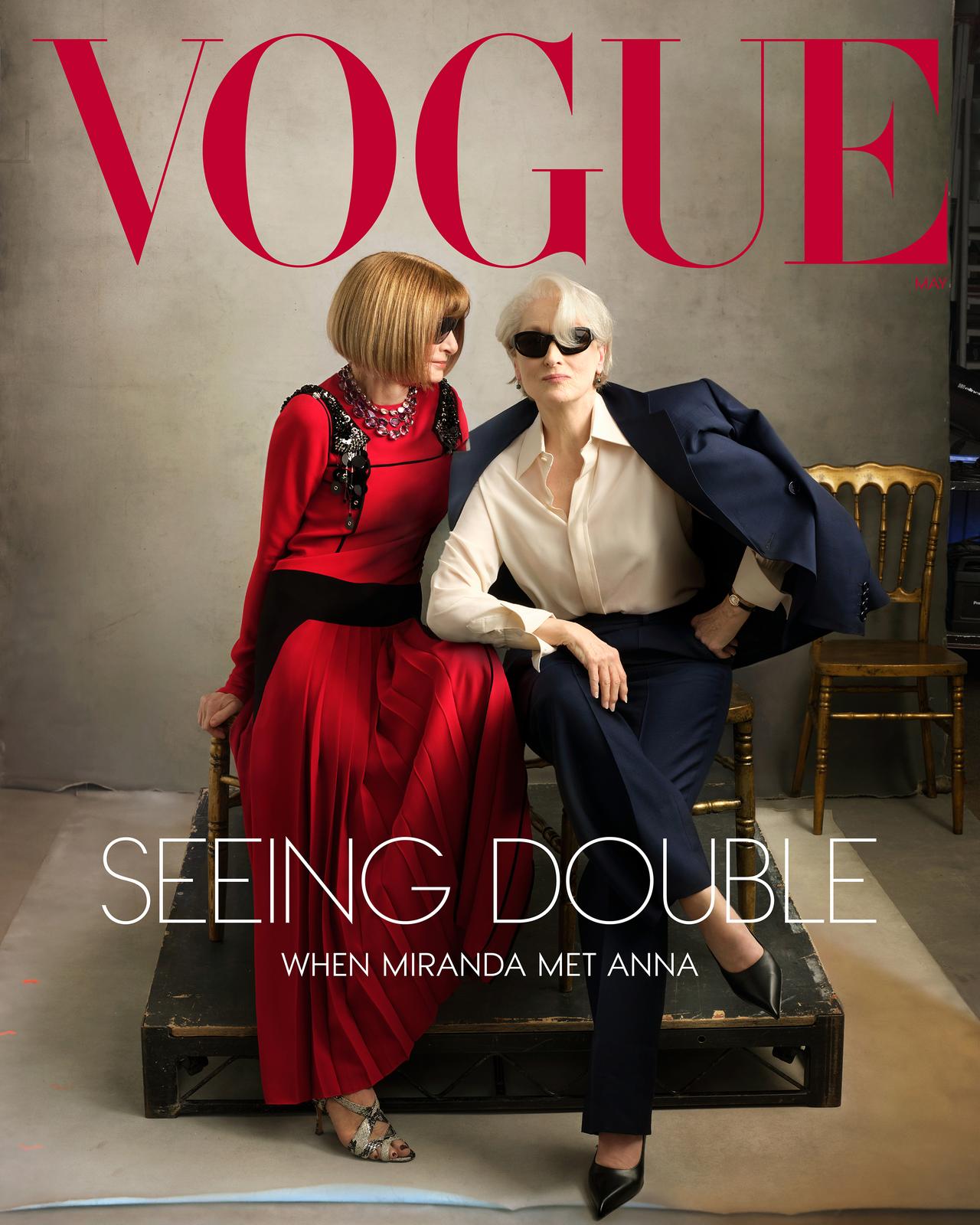 Anna Wintour und Meryl Streep posieren auf einem "Vogue"- Cover