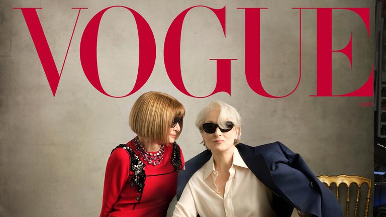 Anna Wintour und Meryl Streep posieren auf dem Cover