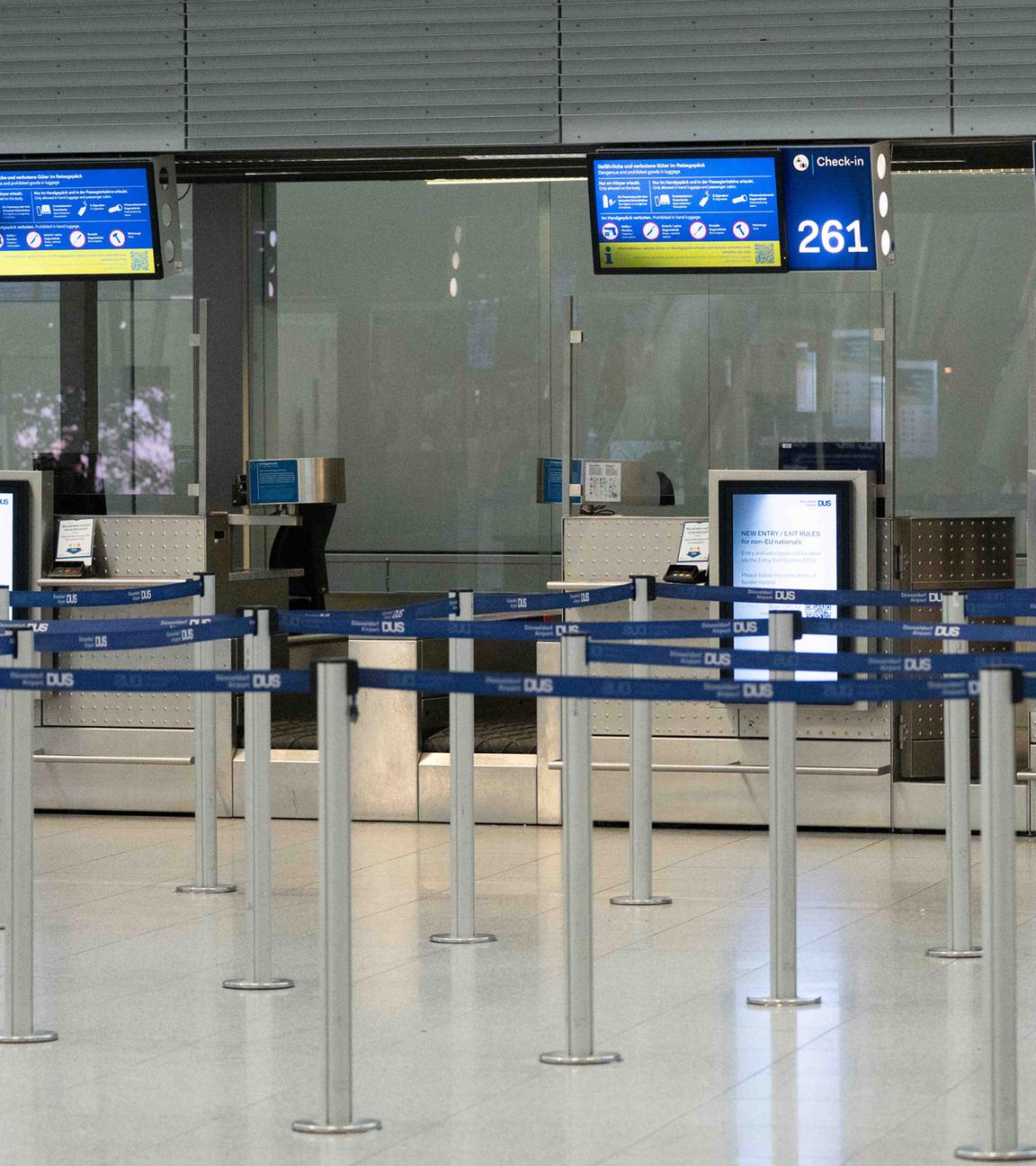 Streik der Lufthansa-Piloten, Leere Check-In Schalter