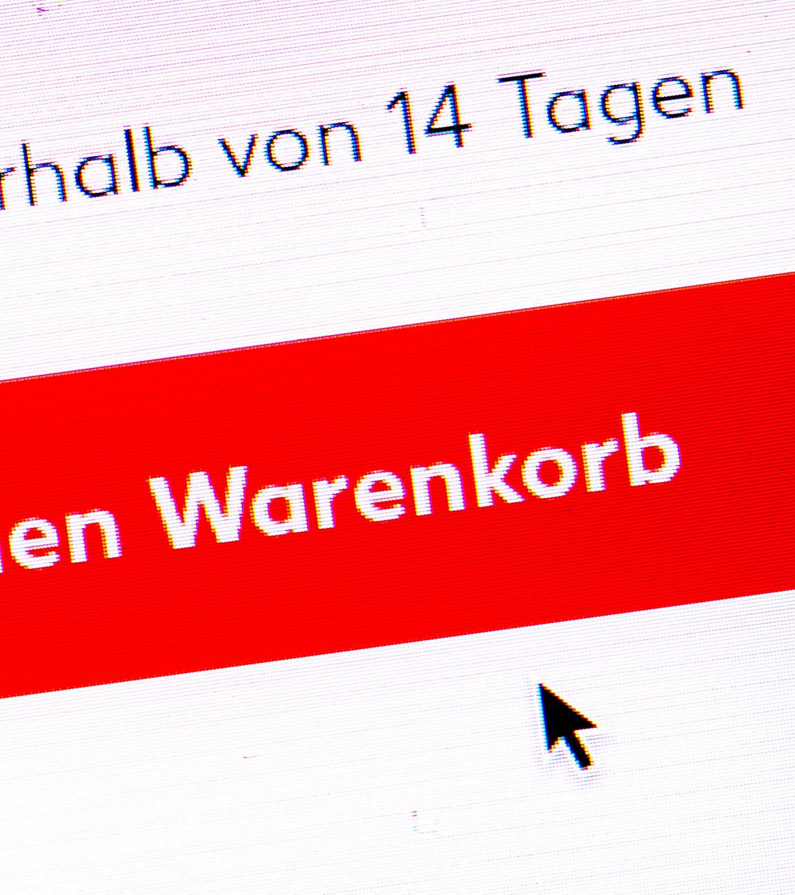 Der Warenkorb eines Online-Shops.