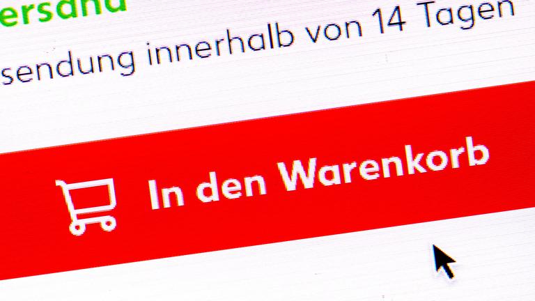 Der Warenkorb eines Online-Shops.