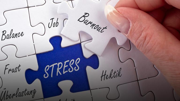Archiv: Puzzle zum Thema Stress im Berufsleben, Burnout, Hektik