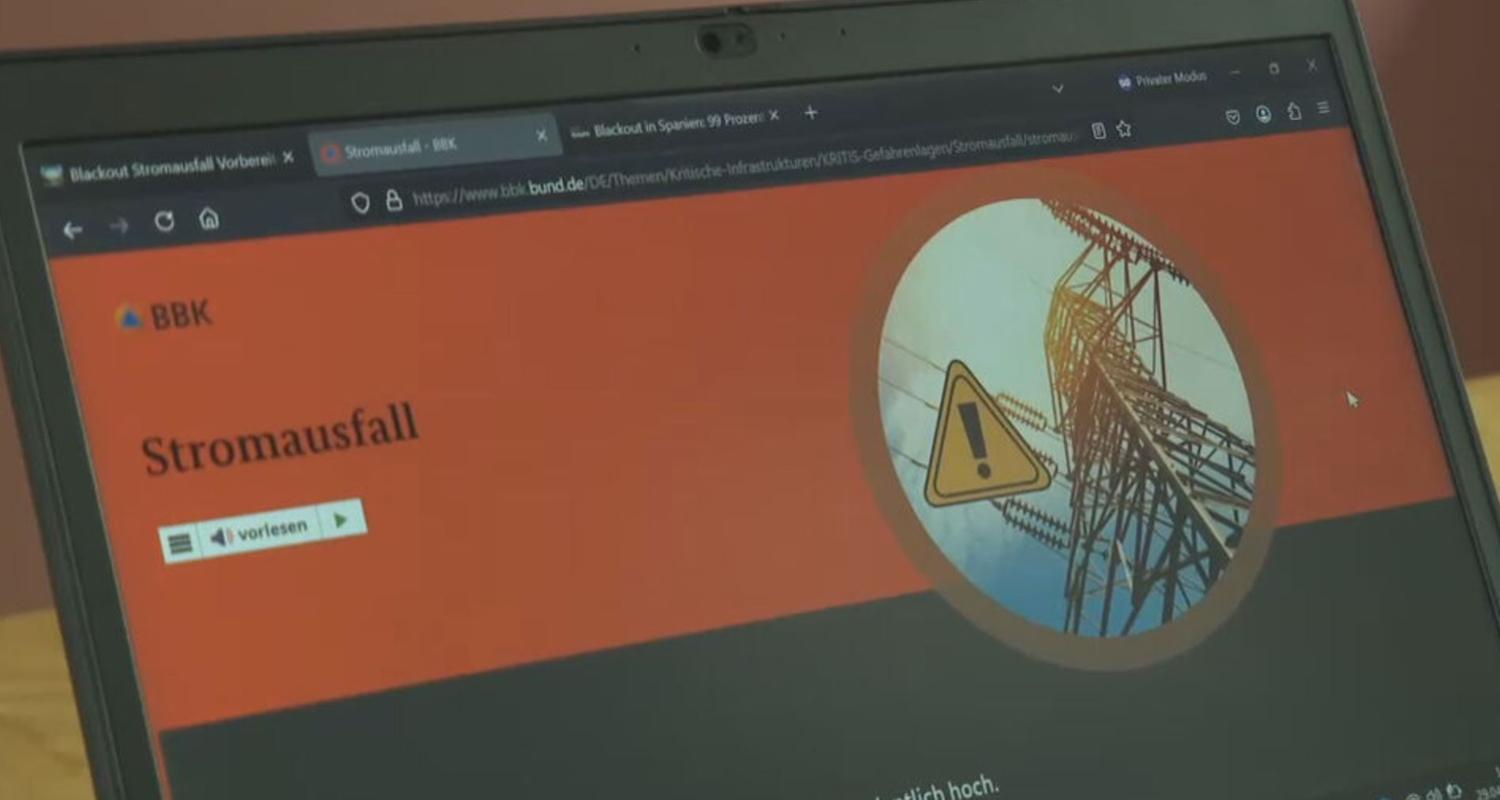 Stromausfall Infos auf dem PC