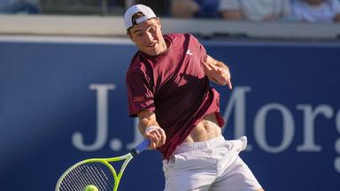 Jan-Lennard Struff in Aktion gegen den US-Amerikaner Frances Tiafoe