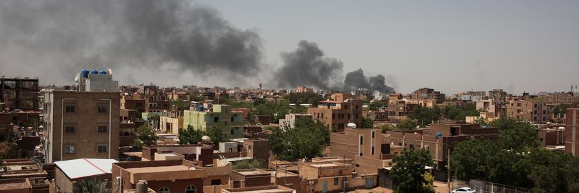 Smoke over the city of Khartoum in Sudan.