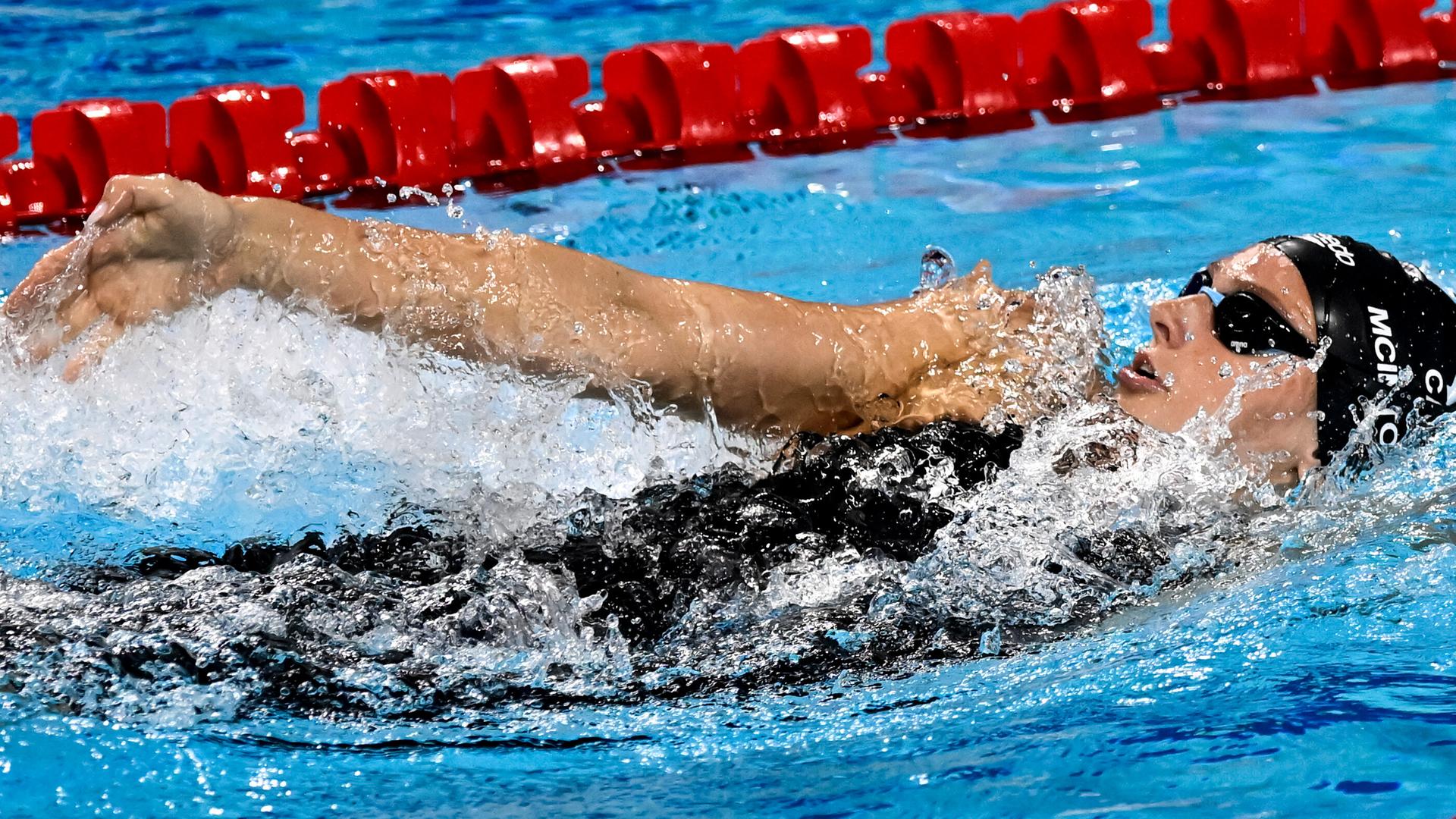 Summer McIntosh am 14.12.2024 während der World Aquatic Swimming Championships 2024 in Budapest.