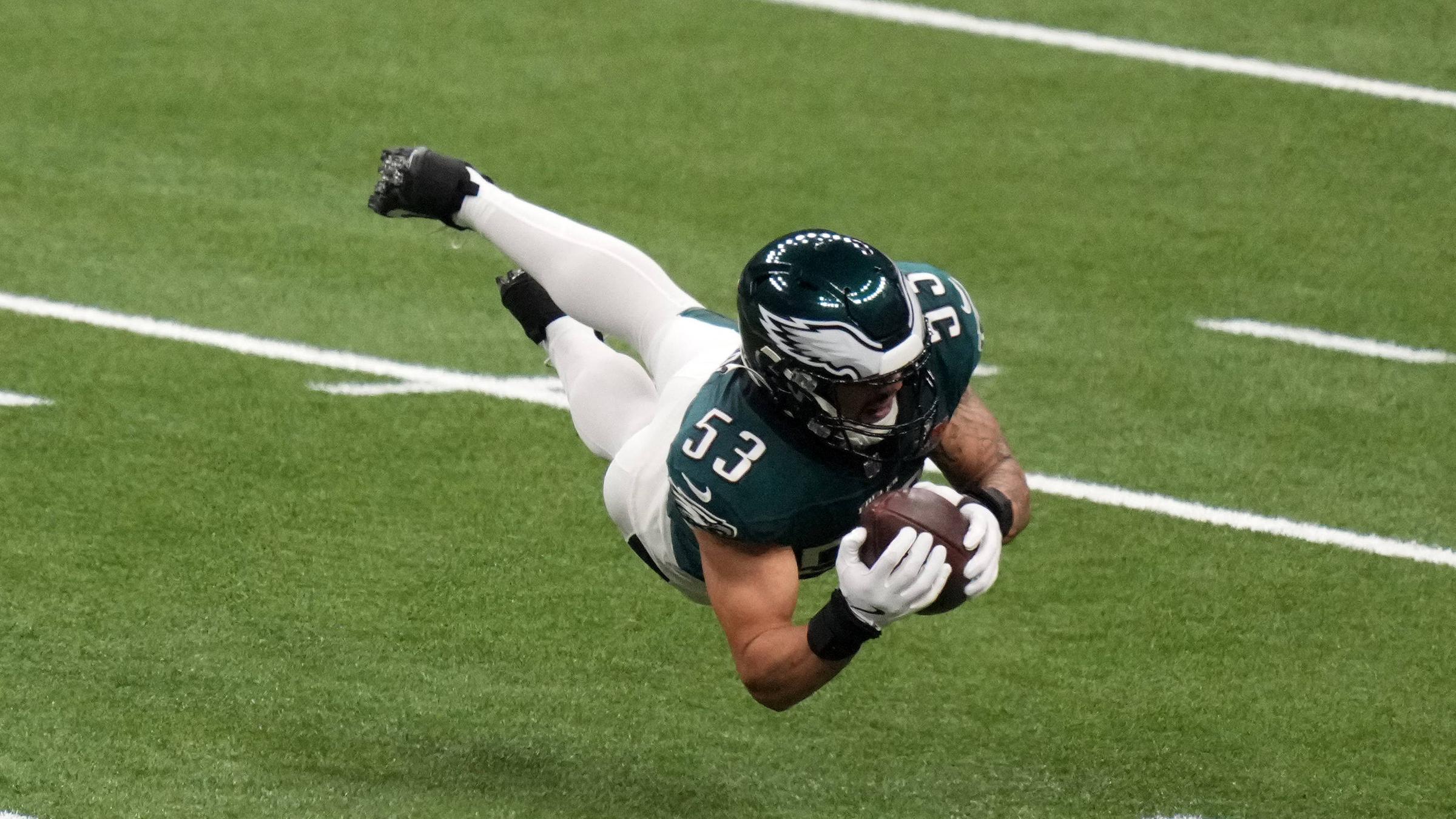 Zach Baun fängt eine Interception