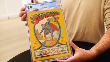 Eine Ansicht einer Ausgabe von DC Comics' Superman Nr. 1, aufgenommen am  24. 11.2025 in Irving (Texas)