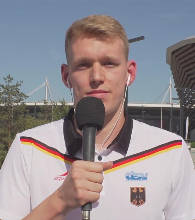 Sven Schwarz, Vizeweltmeister über 800 und 1500 Meter Freistil, im Interview mit dem ZDF.