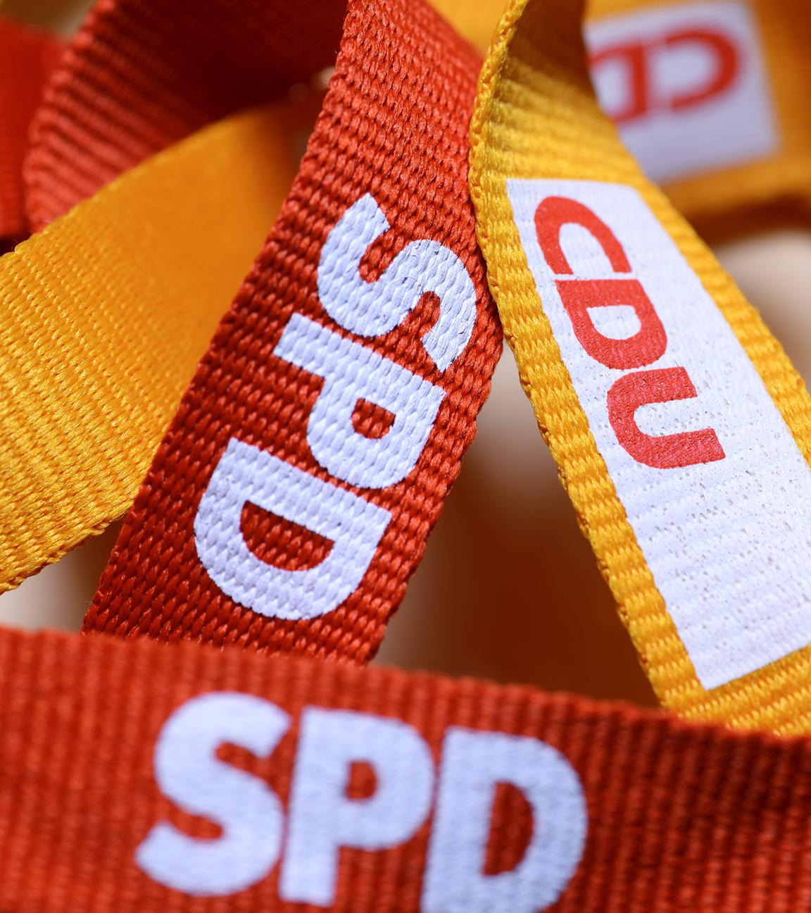 Logos von CDU und SPD, Symbolfoto für die Große Koalition