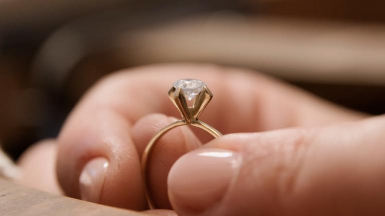 Synthetisch hergestellter Diamant aus dem Labor.