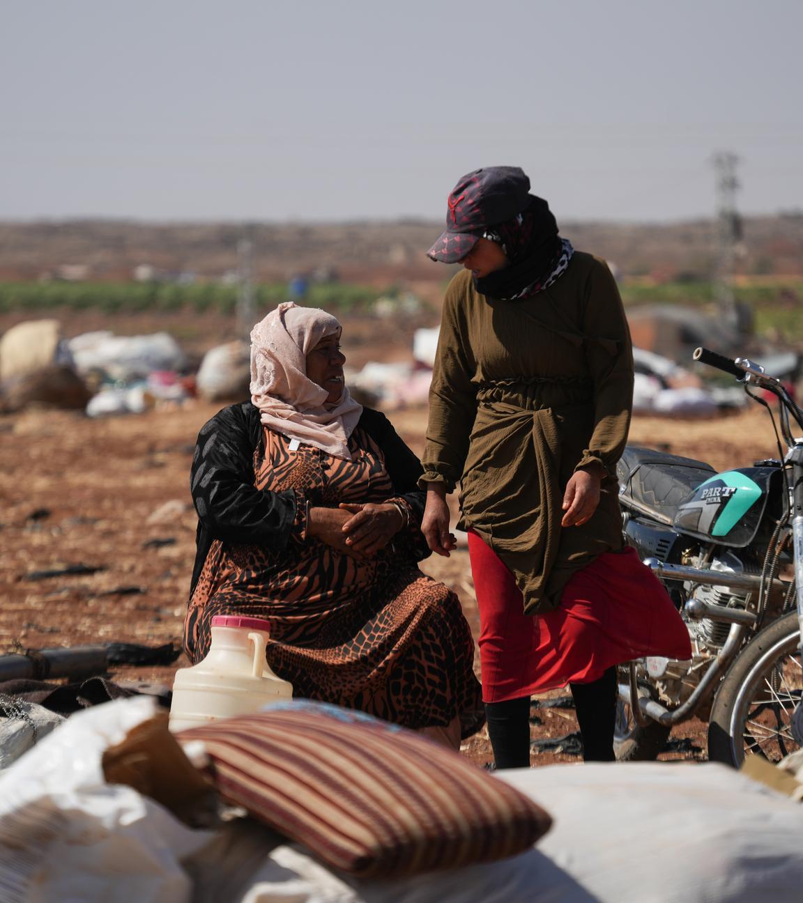 Vertriebene arabische Familien der sunnitischen Beduinen in der südsyrischen Provinz Suwaida