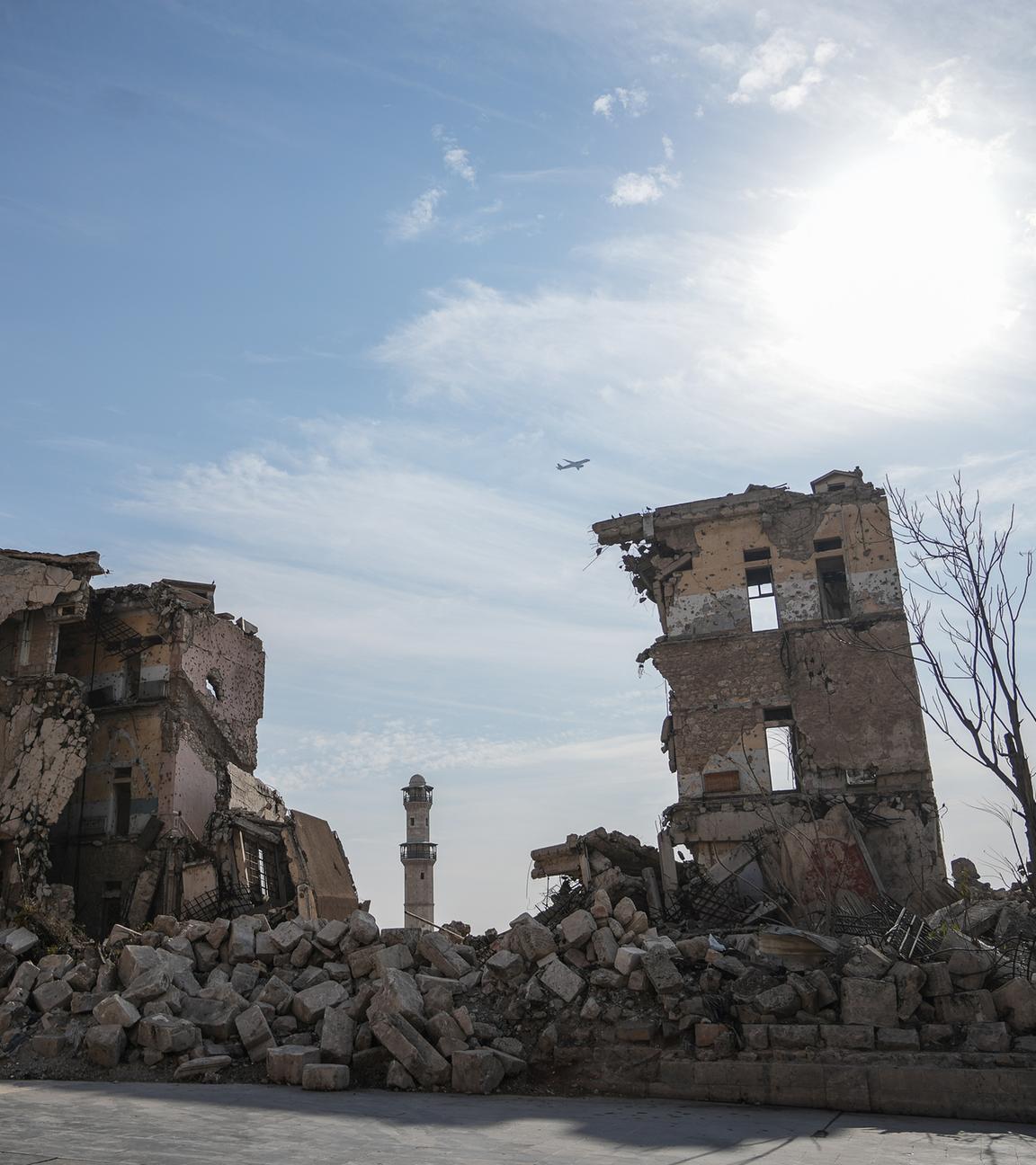 Zestörtes Haus in der Stadt Aleppo.
