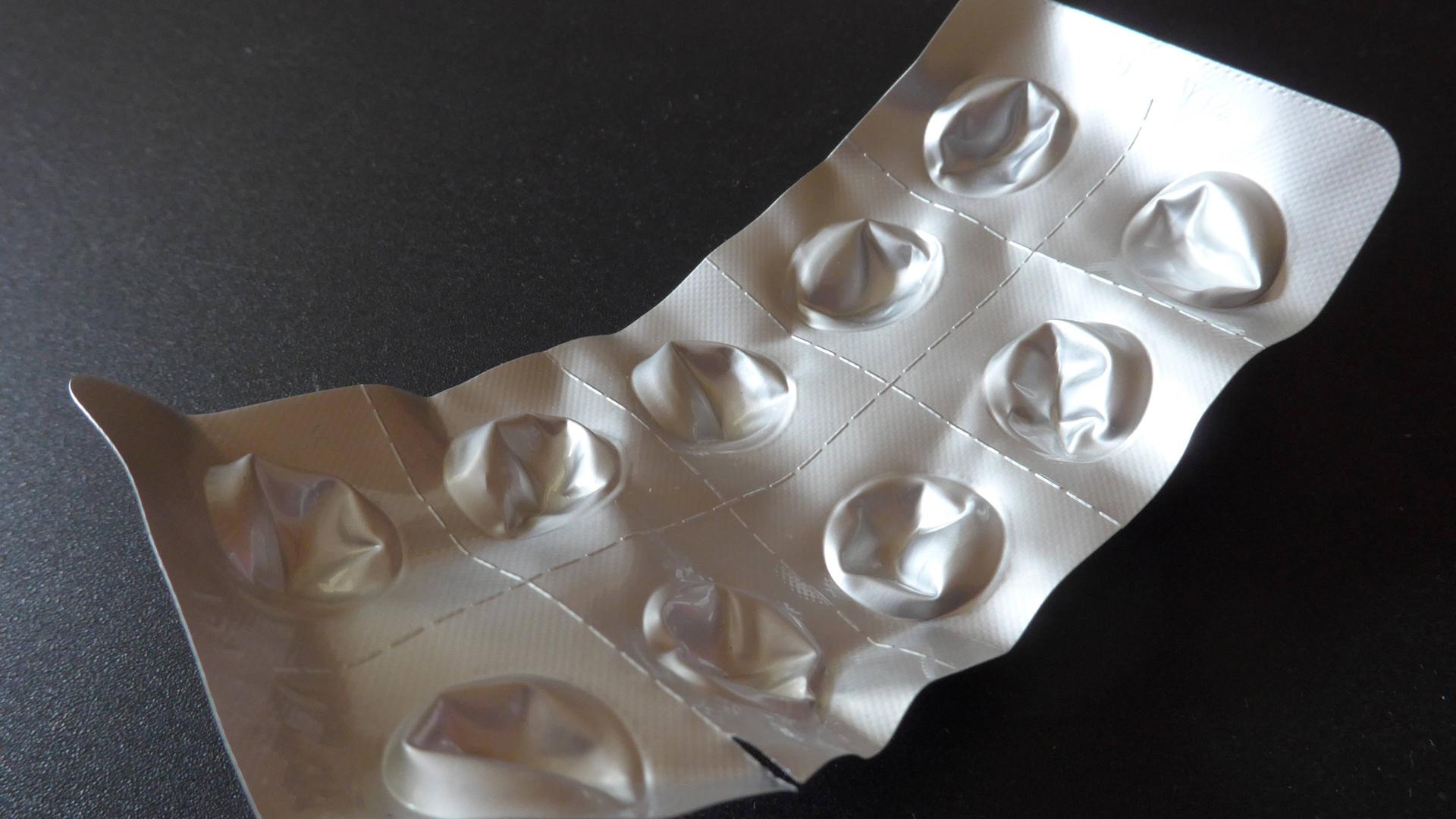 Benutztes Tablettenblister