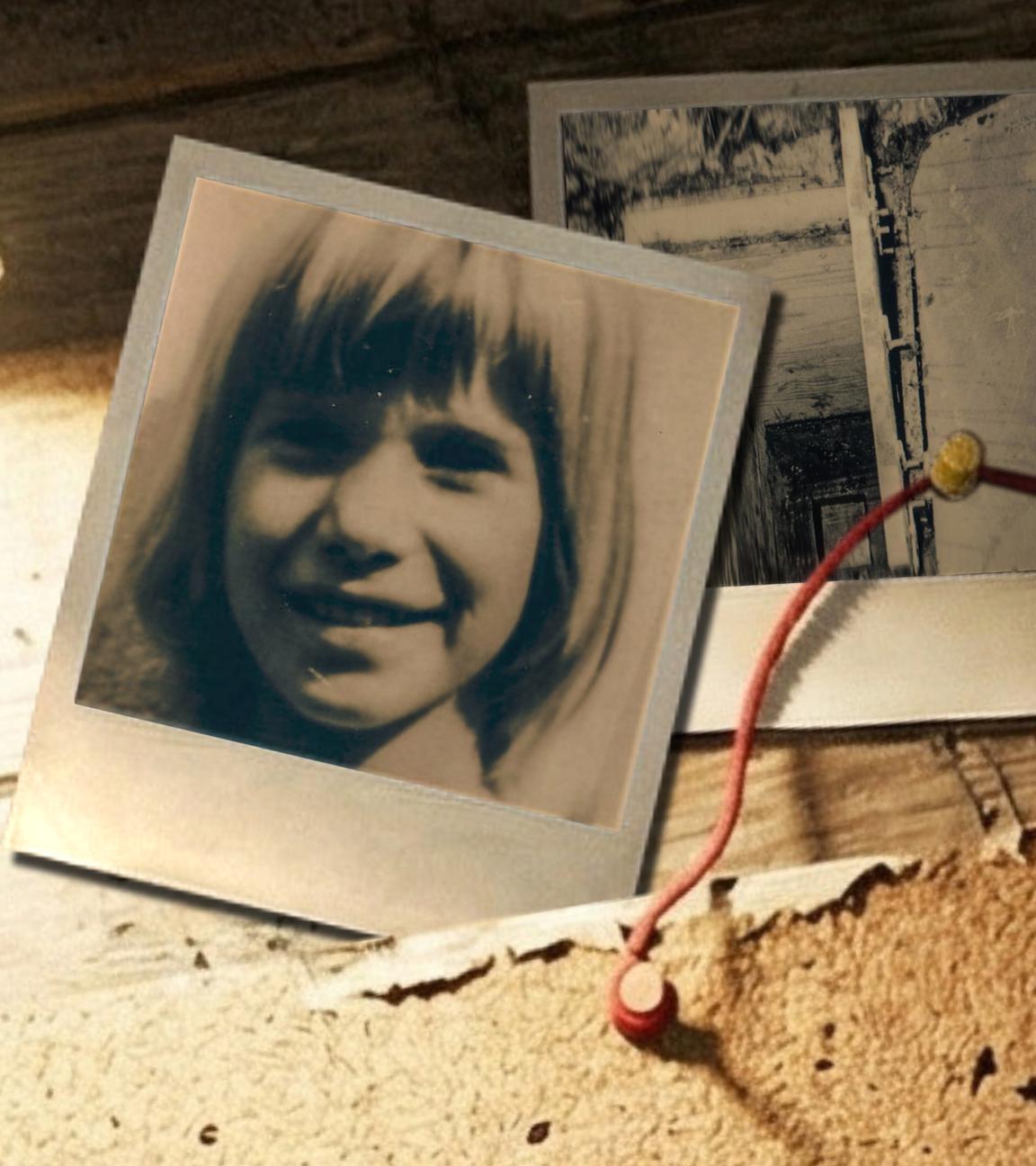 Collage mit Porträtaufnahme von Ursula Herrmann, die leicht nach rechts schaut.