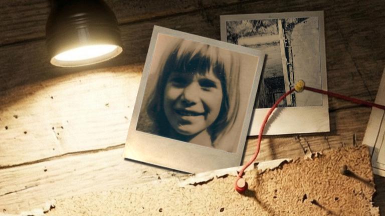 Collage mit Porträtaufnahme von Ursula Herrmann, die leicht nach rechts schaut.