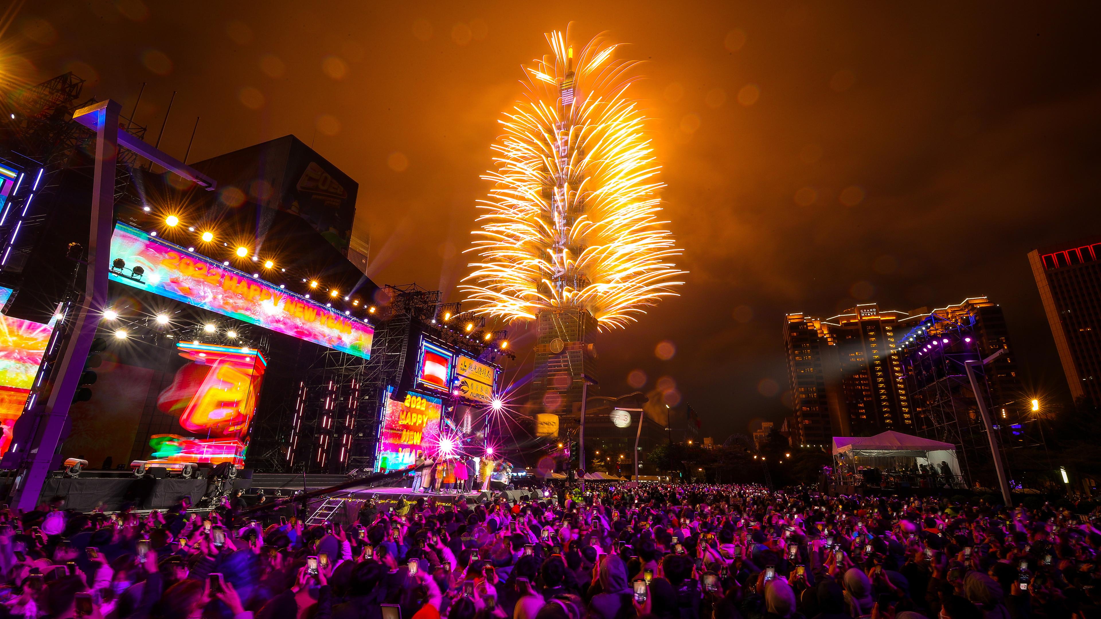 Feuerwerk in Taipeh