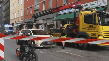 München: Taxifahrer fährt Fahrradkurier an