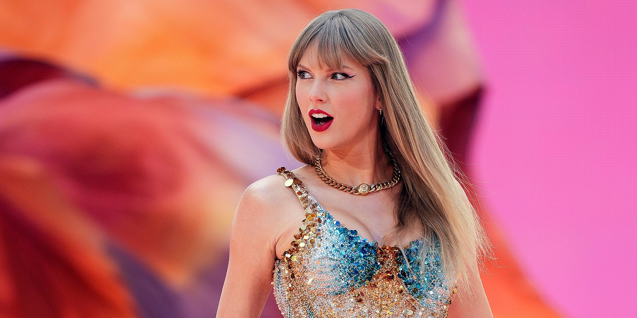 Die Sängerin Taylor Swift auf einer Bühne, aufgenommen am 21.06.2024