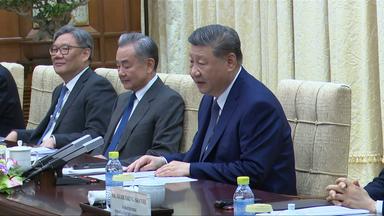 China-Reise: Begrüßungsreden Merz und Xi