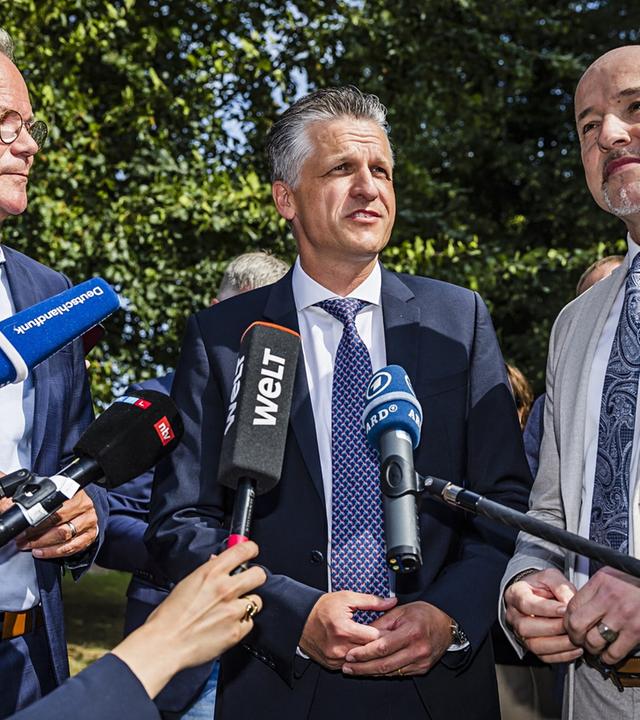 Fraktionsspitzen Union und SPD nach gemeinsamer Klausur