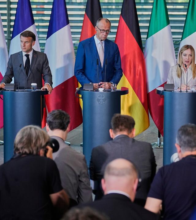 Pressekonferenz nach E5-Gipfel