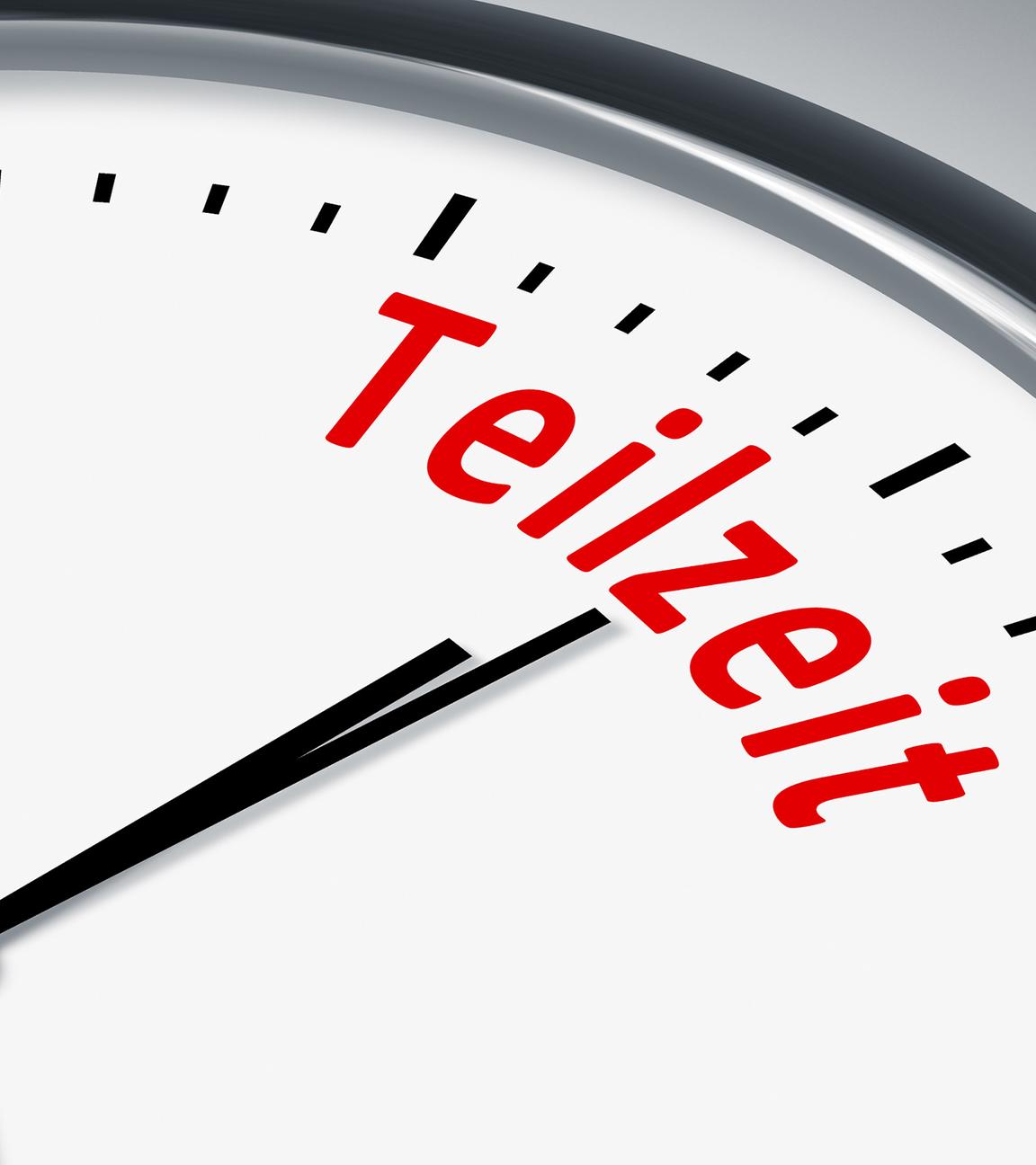 Uhr mit Text Teilzeit