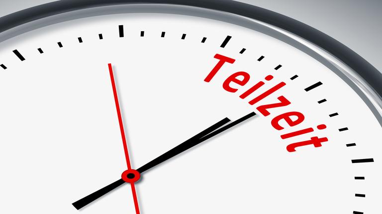 Uhr mit Text Teilzeit