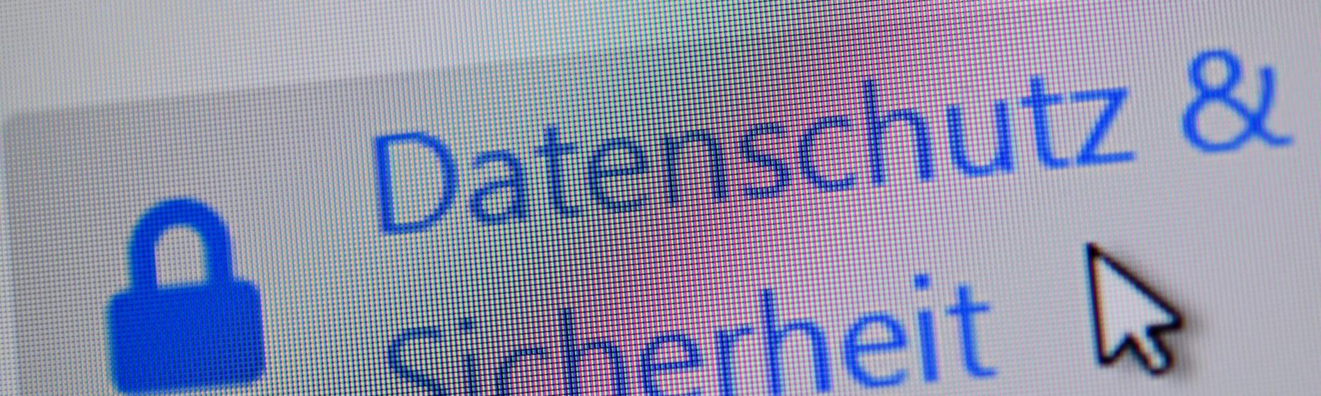 Button zum «Datenschutz und Sicherheit». Symbolbild