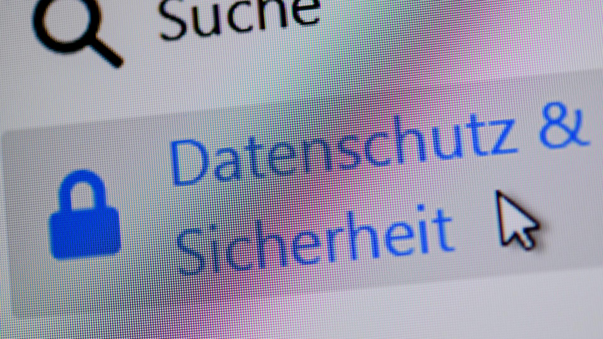 Button zum «Datenschutz und Sicherheit». Symbolbild