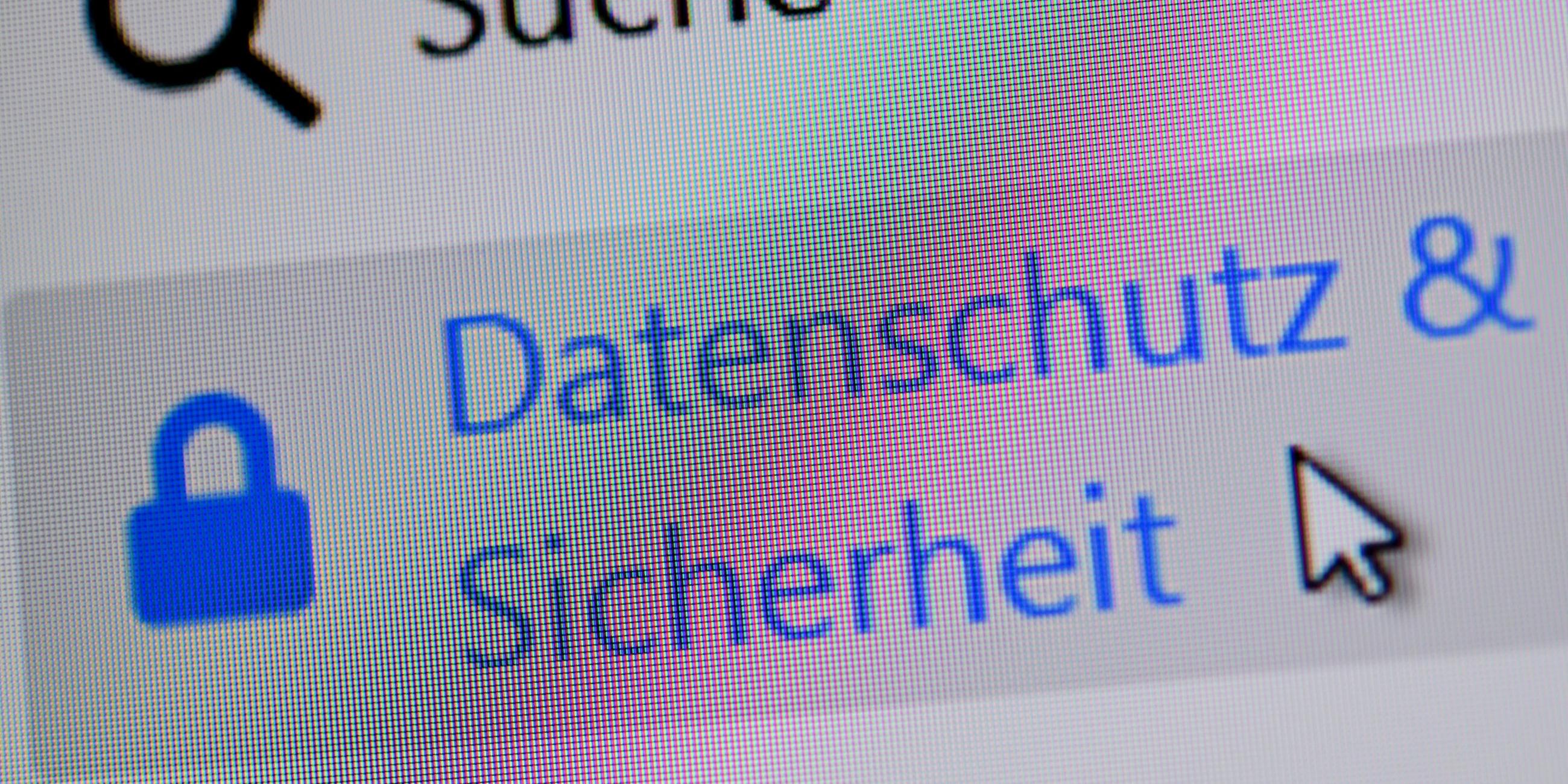 Button zum «Datenschutz und Sicherheit». Symbolbild