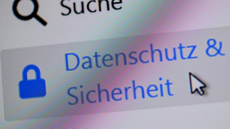 Button zum «Datenschutz und Sicherheit». Symbolbild