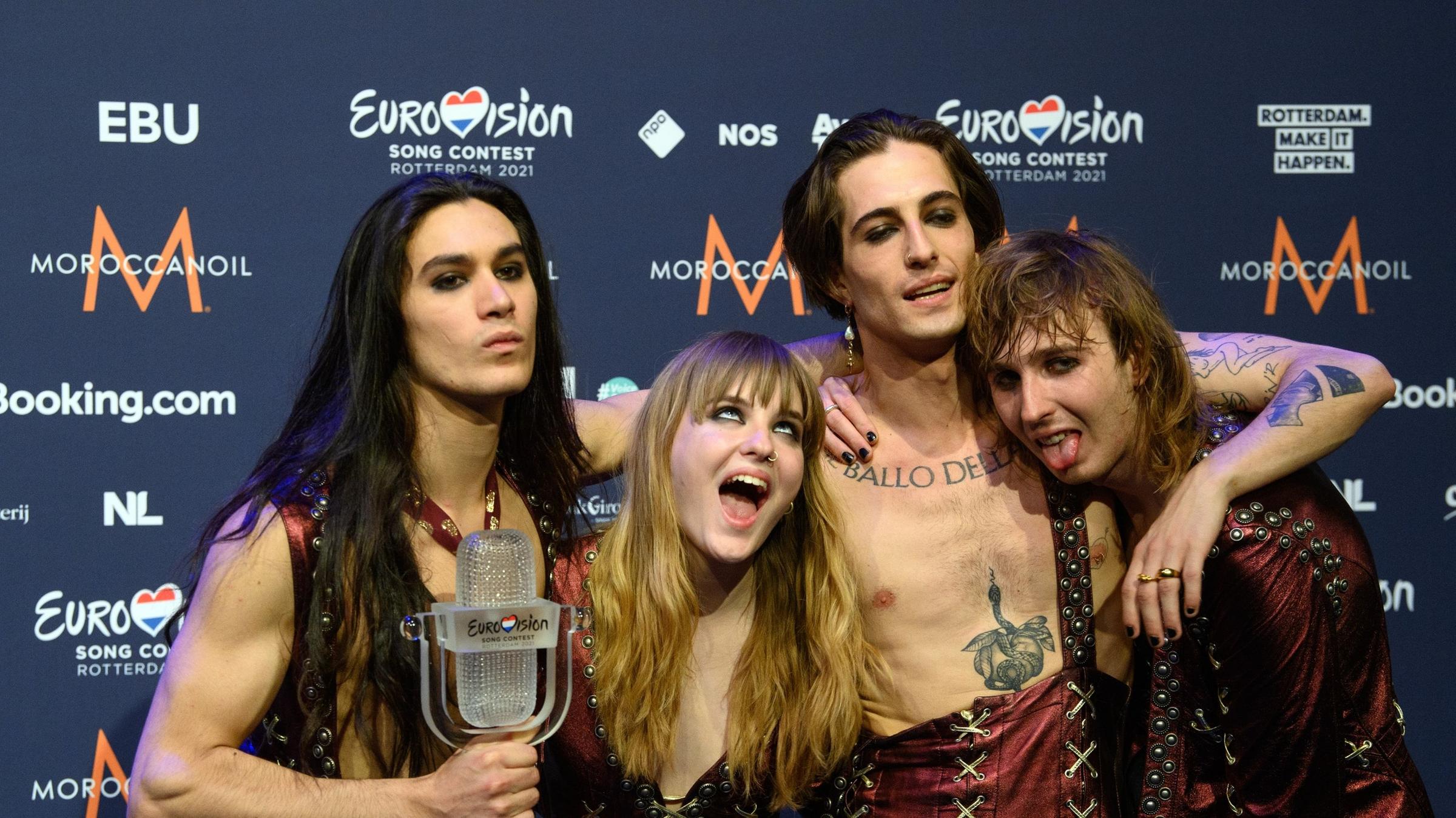 Die ESC-Gewinner der Band „Maneskin“.